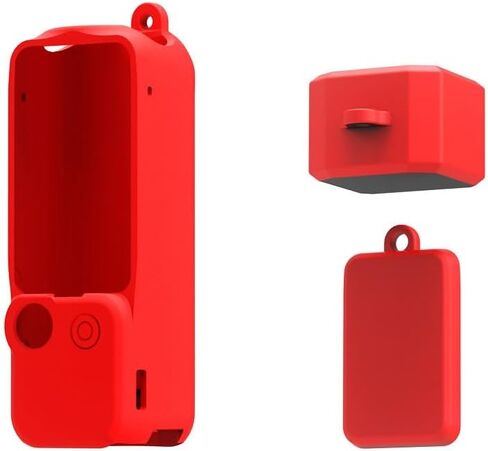 for DJI OSMO Pocket 3 3 in 1 Silicone Cover Case Set (Red) in Saudi Arabia