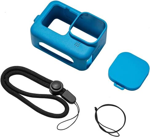 لـ GoPro HERO12 أسود /11 أسود /10 أسود /9 غطاء حماية من السيليكون الأسود مع حزام المعصم وغطاء العدسة (أزرق) in Saudi Arabia