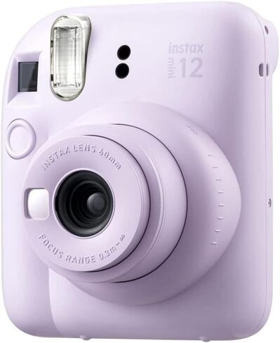 Fujifilm Instax Mini 12 Camera (Lilac Purple) with Fujifilm Instant Mini Film (40 Sheets) Bundle with + Sunshine Photo Microfiber Cleaning Cloth in Saudi Arabia