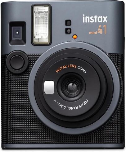 Fujifilm 16844408 Instax Mini 41 Instant Film Camera, Auto Exposure, Ultra Compact Bundle with Instax Mini Twin Pack Instant Daylight Film (20 Shots) and 4X Rechargeable AA Batteries with Charger in Saudi Arabia
