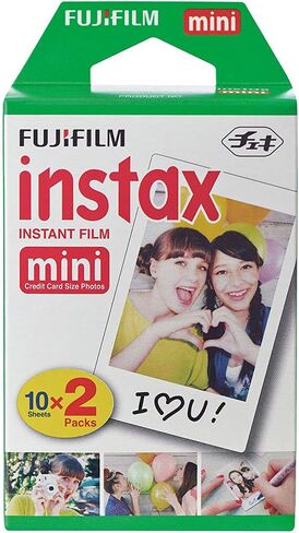 Fujifilm 16844408 Instax Mini 41 Instant Film Camera, Auto Exposure, Ultra Compact Bundle with Instax Mini Twin Pack Instant Daylight Film (20 Shots) and 4X Rechargeable AA Batteries with Charger in Saudi Arabia