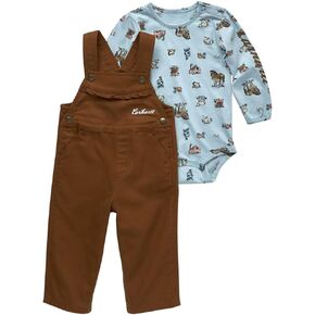بدلة Carhartt للأطفال CG9857 بأكمام طويلة وطبعة الغابات وقماش عام - 3 أشهر - بني Carhartt in Kuwait