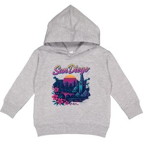 inktastic San Diego Retro Sunset Skyline Toddler Hoodie in Kuwait