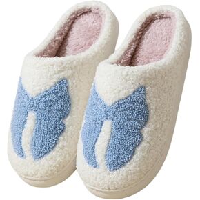 FAYUEKEY النعال النسائية الرجعية الكرتون القوس سلسلة زهرة ملونة لطيف رغوة الذاكرة شبشب منزل للمرأة أفخم الأحذية الدافئة in Kuwait