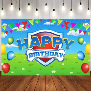 Paw Birthday Party Decorations and Supplies 70in X43in Blue Dog Photo Backdrop for Boy Girl Baby Shower Kids Bedroom Wall Decor in Saudi Arabia