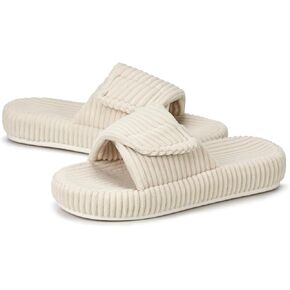 BUNYISCN Women's Orthopedic Arch Support Slippers House Slippers for Women Adjustable Memory Foam Open Toe Indoor Bedroom Shoes Slide in Saudi Arabia
