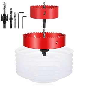 6-Inch & 4-Inch Hole Saw for Recessed Lights, Holes Drill Cutter with Dust Catcher Tool, Hole Cutter with Dust Bowl Catcher, for Wood, Ceiling, Drywall, Recessed Lights, LED and Can Light in Saudi Arabia