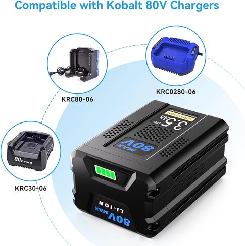 بديل 3.5Ah لبطارية Kobalt 80V KB2580-06 KB680-06 KB580-06 KB280-06، متوافق مع أدوات الطاقة اللاسلكية Kobalt 80V in Kuwait