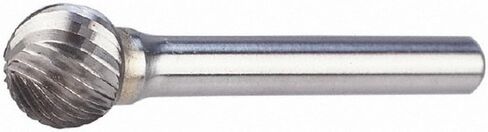 1/2" Cut Diam, 7/16" Cut Length, 1/4" Shank Diam, Ball, Single Cut Burr, Carbide, Radius End, 2-7/16" OAL, Industry Spec SD-5 in Saudi Arabia