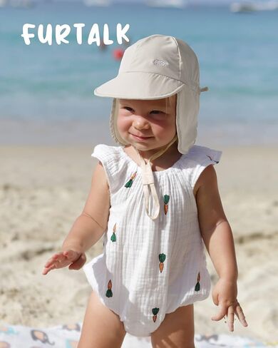 قبعة FURTALK Baby Sun Hat للفتيات والأولاد الصيفية للسباحة على الشاطئ بعامل حماية من الأشعة فوق البنفسجية 50+ in Saudi Arabia