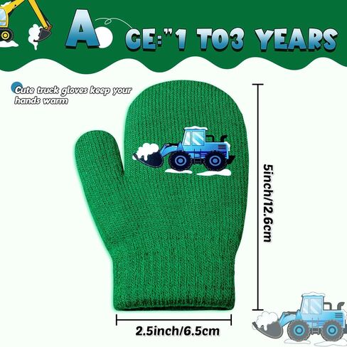 3 Pairs Kids Knitted Mittens Toddler Winter Gloves Magic Full Finger Warm Mittens in Kuwait