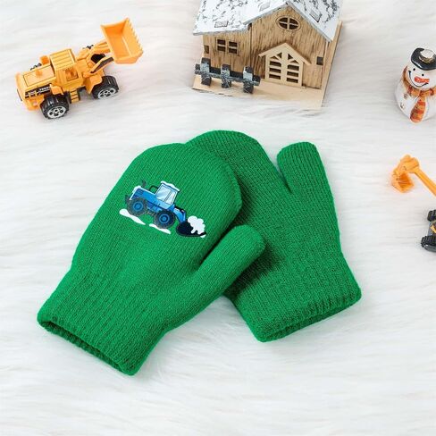 3 Pairs Kids Knitted Mittens Toddler Winter Gloves Magic Full Finger Warm Mittens in Kuwait