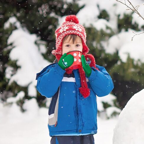 3 Pairs Kids Knitted Mittens Toddler Winter Gloves Magic Full Finger Warm Mittens in Kuwait