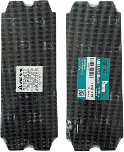Sand Screen Sanding Mesh Sheets 18 Pack, 4-3/16" x 11-1/4", Assorted Grit 80 100 120 150 180 220, Dual-Sided Open Mesh Sandpaper for Wood, Drywall, and Metal in Saudi Arabia