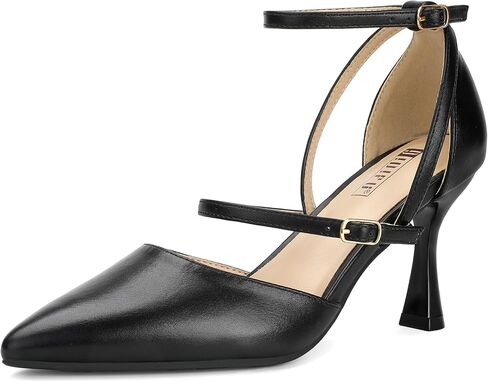 IDIFU IN3 Closed Toe Heels Women's Pumps Kitten Pointed Toe Strappy High Heels Wedding Prom Dress Shoes for Women Work Office Dressy Comfortable Ankle Strap Pumps Shoes in Saudi Arabia