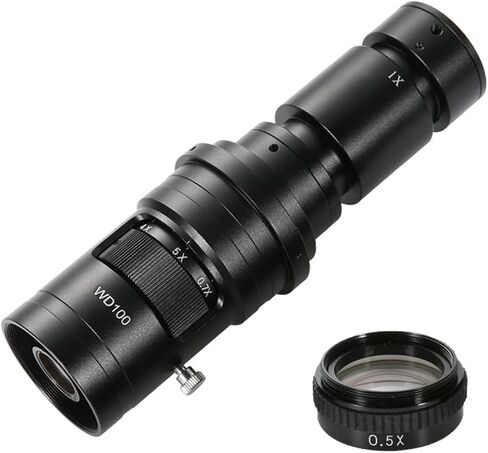 Microscope Kit 200X 500X 1000X 0.7X-5X Adjustable Magnification C Mount Zoom Lens for Video Microscope Camera Microscope Lens Adapters (Color : 500X and 2X) in Saudi Arabia