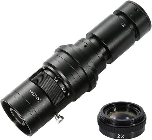Microscope Kit 200X 500X 1000X 0.7X-5X Adjustable Magnification C Mount Zoom Lens for Video Microscope Camera Microscope Lens Adapters (Color : 500X and 2X) in Saudi Arabia