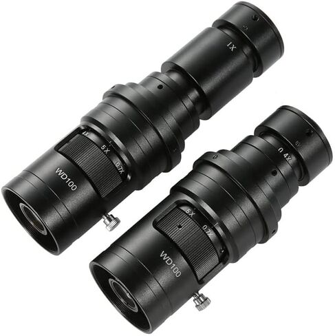 Microscope Kit 200X 500X 1000X 0.7X-5X Adjustable Magnification C Mount Zoom Lens for Video Microscope Camera Microscope Lens Adapters (Color : 500X and 2X) in Saudi Arabia