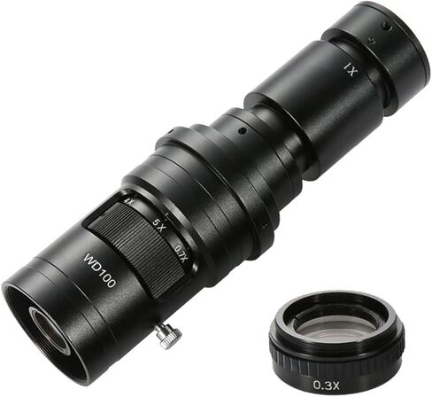 Microscope Kit 200X 500X 1000X 0.7X-5X Adjustable Magnification C Mount Zoom Lens for Video Microscope Camera Microscope Lens Adapters (Color : 500X and 2X) in Saudi Arabia