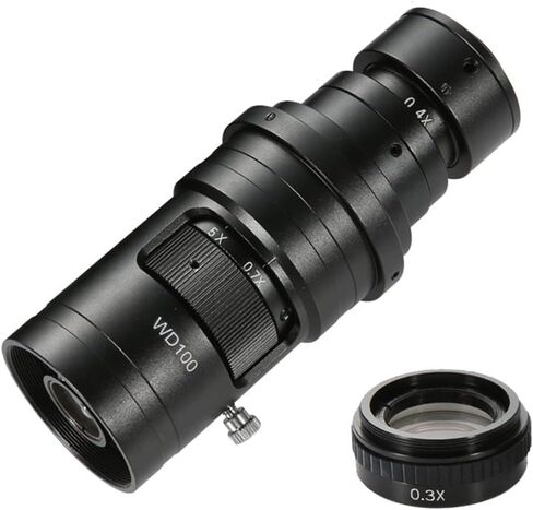 Microscope Kit 200X 500X 1000X 0.7X-5X Adjustable Magnification C Mount Zoom Lens for Video Microscope Camera Microscope Lens Adapters (Color : 500X and 2X) in Saudi Arabia