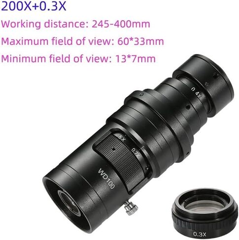 Microscope Kit 200X 500X 1000X 0.7X-5X Adjustable Magnification C Mount Zoom Lens for Video Microscope Camera Microscope Lens Adapters (Color : 500X and 2X) in Saudi Arabia
