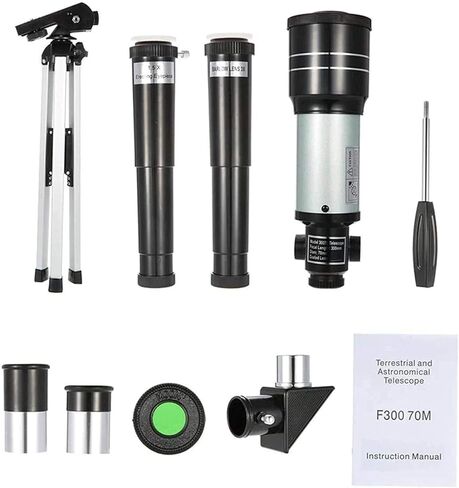 Telescopes for Adults Astronomy, High Power Binoculars 70Mm Aperture 300Mm Az Mount Astronomical Refractor Telescope,Good for Observe The Moon Landscape in Saudi Arabia