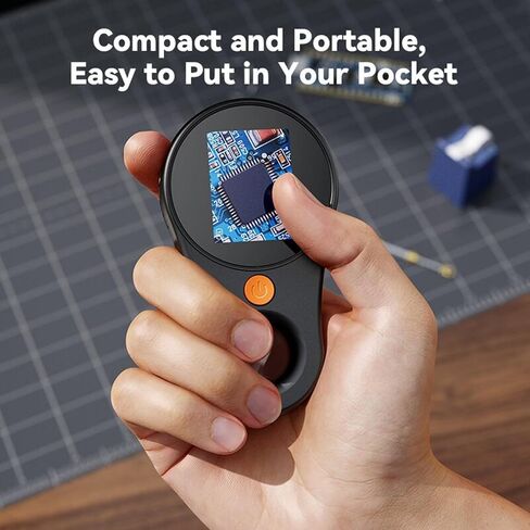 500X Portable Microscope, Digital Handheld Magnifier with 2.0 Inch Color Screen, 8LEDs, Type C USB Connection for Video Recording (Black) in Saudi Arabia