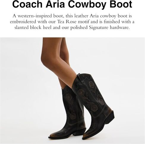 COACH womens Aria Loved Leather Tall Cowboy Boot in Saudi Arabia