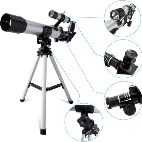 Telescopes,Astronomy Refractor Telescope,Zoom 40X HD Outdoor Monocular Telescope,Astronomical Telescope with Finder Scope,H20/H12.5 mm Replaceable eyepieces and Tripod for Adult Bird Watching in Saudi Arabia