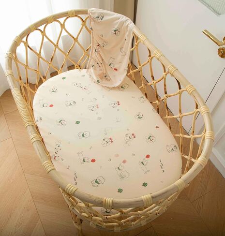 SDY Bear Bassinet Sheets,2pk Microfiber Jersey Baby Bassinet Sheets for Boys Girls，Baby Sheets 32 "x 16 "x 4" in Saudi Arabia