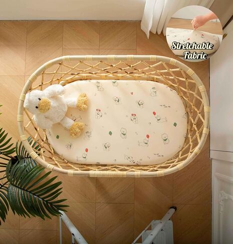 SDY Bear Bassinet Sheets,2pk Microfiber Jersey Baby Bassinet Sheets for Boys Girls，Baby Sheets 32 "x 16 "x 4" in Saudi Arabia