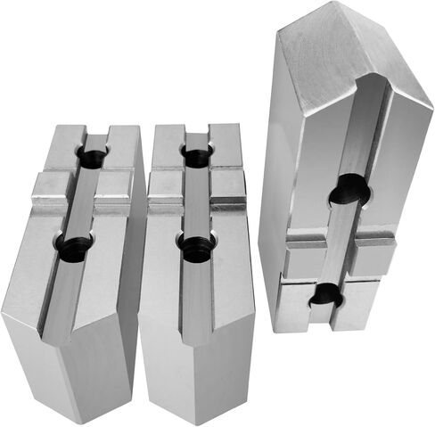 8" CNC Lathe Power Chuck Steel Soft Jaws, American Standard Tongue & Groove type, Pointed, 2.5" height, 3 Pcs- By Turner Workholding, LLC in Saudi Arabia