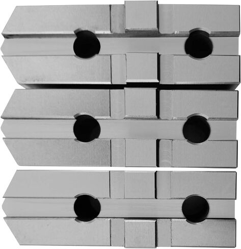8" CNC Lathe Power Chuck Steel Soft Jaws, American Standard Tongue & Groove type, Pointed, 2.5" height, 3 Pcs- By Turner Workholding, LLC in Saudi Arabia