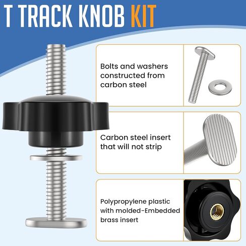 10 مجموعات 1/4-20 طن مجموعة مقبض الترباس ، ويشمل ملحق T-Track 1-1/2 "و 2" براغي T-Slot مع غسالات ومقابض نجوم للرقصات والتركيبات الخشبية in Kuwait