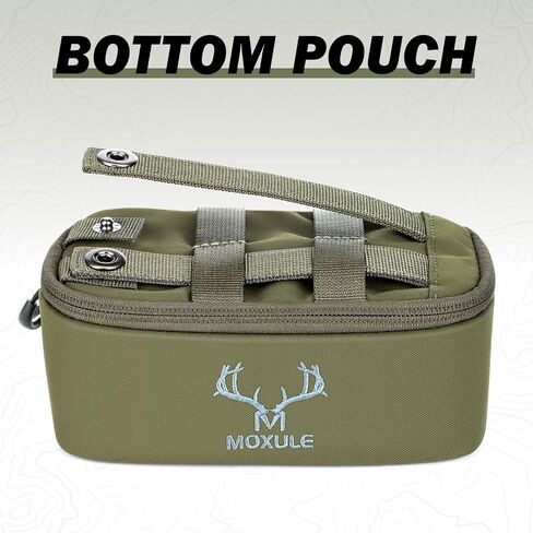 Binocular Harness Bottom Pouch - Zippered Pocket Expandable Water-Resistant Detachable Storage Bag Attachment (Green) in Saudi Arabia