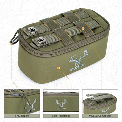 Binocular Harness Bottom Pouch - Zippered Pocket Expandable Water-Resistant Detachable Storage Bag Attachment (Green) in Saudi Arabia