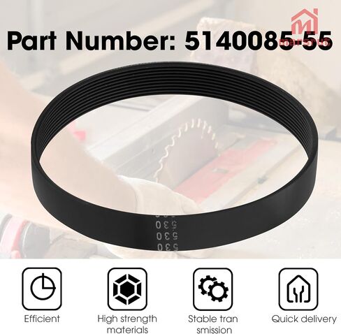 5140085-55 Drive Belt Replacement Fits for Porter Cable Table Saw Parts Accessories Replaces PCB270TS, Stable Performance, High Precision Transmission, Black in Saudi Arabia