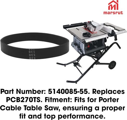 5140085-55 Drive Belt Replacement Fits for Porter Cable Table Saw Parts Accessories Replaces PCB270TS, Stable Performance, High Precision Transmission, Black in Saudi Arabia