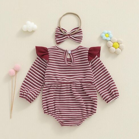 ملابس حديثي الولادة للفتيات الصغيرات، ملابس على شكل فيونكة وأكمام مكشكشة وأكمام رومبير على شكل فقاعات، ملابس خريف وشتاء in Kuwait