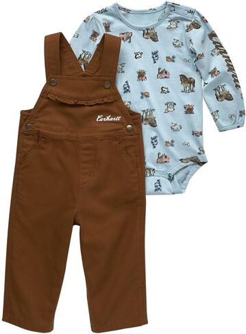 بدلة Carhartt للأطفال CG9857 بأكمام طويلة وطبعة الغابات وقماش عام - 3 أشهر - بني Carhartt in Kuwait