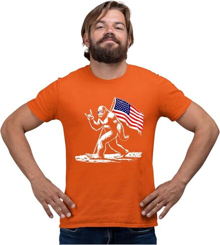 Go All Out Bigfoot Rock On USA American Flag Patriotic Sasquatch Mens Toddler Women Youth T-Shirt in Saudi Arabia