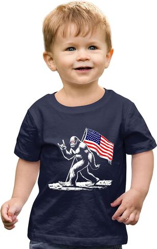 Go All Out Bigfoot Rock On USA American Flag Patriotic Sasquatch Mens Toddler Women Youth T-Shirt in Saudi Arabia