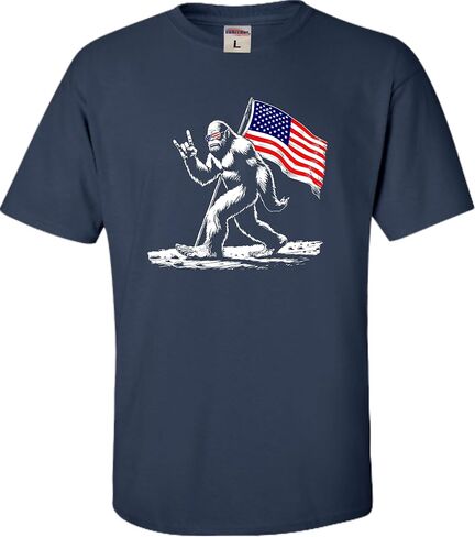 Go All Out Bigfoot Rock On USA American Flag Patriotic Sasquatch Mens Toddler Women Youth T-Shirt in Saudi Arabia