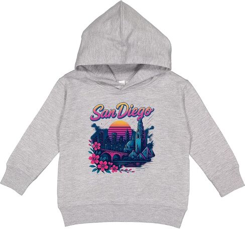 inktastic San Diego Retro Sunset Skyline Toddler Hoodie in Saudi Arabia