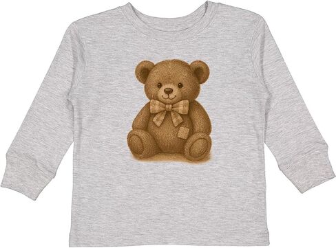 inktastic Vintage Teddy Bear with Patch Toddler Long Sleeve T-Shirt in Saudi Arabia