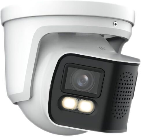 كاميرا EmpireTech Security سلكية خارجية 4K كاملة الألوان 2×4 ميجابكسل عدسة مزدوجة 1/1.8 بوصة CMOS Smart Splicing IP POE مخرجات كاميرا 180 درجة زاوية واسعة، محادثة ثنائية الاتجاه IPC-Color4K-T180 (أبيض) in Kuwait