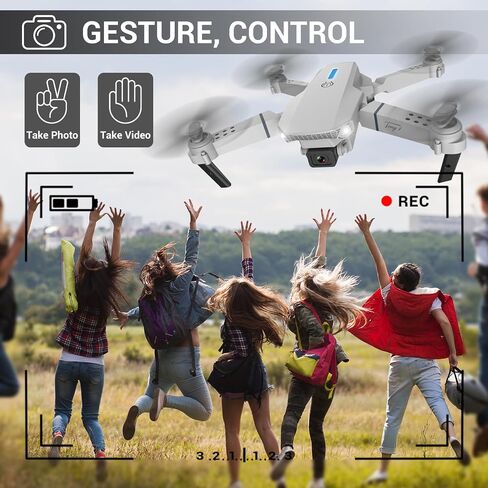 طائرة بدون طيار مع كاميرا 1080 بكسل HD RC كوادكوبتر مع طائرة بدون طيار صغيرة للإقلاع/الهبوط بمفتاح واحد مع كاميرا للبالغين، طائرة بدون طيار قابلة للطي، تثبيت الارتفاع، طيران نقطة الطريق، لعبة قلاب 360 درجة للمبتدئين in Saudi Arabia