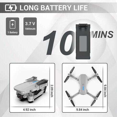 طائرة بدون طيار مع كاميرا 1080 بكسل HD RC كوادكوبتر مع طائرة بدون طيار صغيرة للإقلاع/الهبوط بمفتاح واحد مع كاميرا للبالغين، طائرة بدون طيار قابلة للطي، تثبيت الارتفاع، طيران نقطة الطريق، لعبة قلاب 360 درجة للمبتدئين in Saudi Arabia