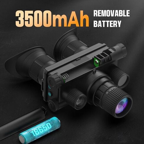 Night Vision Binoculars, 4K 40MP, 8X Digital Zoom, IP54 Waterproof, 3000mAh Battery, IR Night Vision with OLED Display for Hunting, Surveillance, Camping in Saudi Arabia
