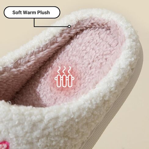 FAYUEKEY النعال النسائية الرجعية الكرتون القوس سلسلة زهرة ملونة لطيف رغوة الذاكرة شبشب منزل للمرأة أفخم الأحذية الدافئة in Kuwait